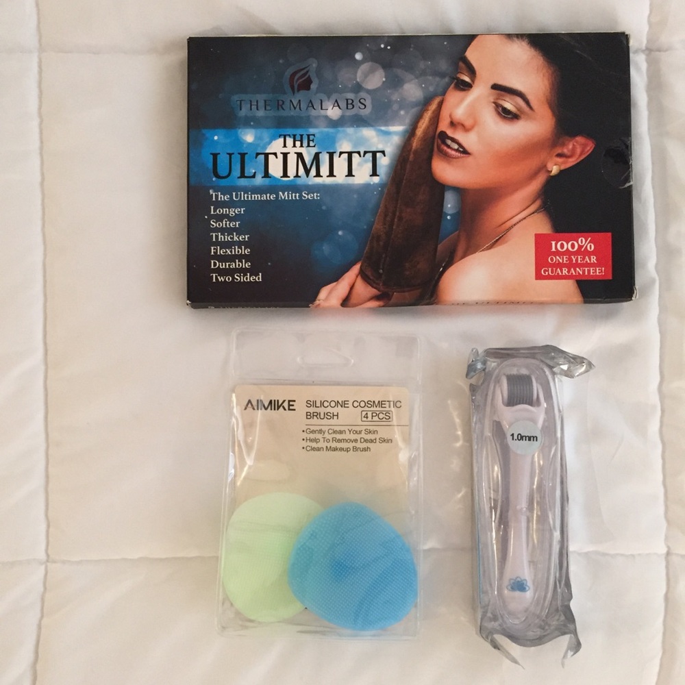 Tanning Mitt, Silicone Pads & Microneedle Roller